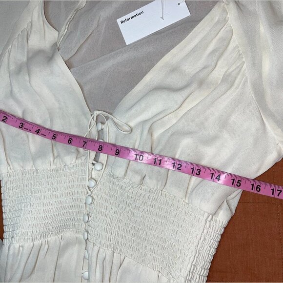 NWT Reformation Fia Cream Maxi Dress Women’s Size 6 - Picture 9 of 15